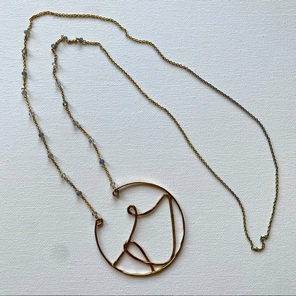 ANTHROPOLOGIE “G” Initial Drop Necklace